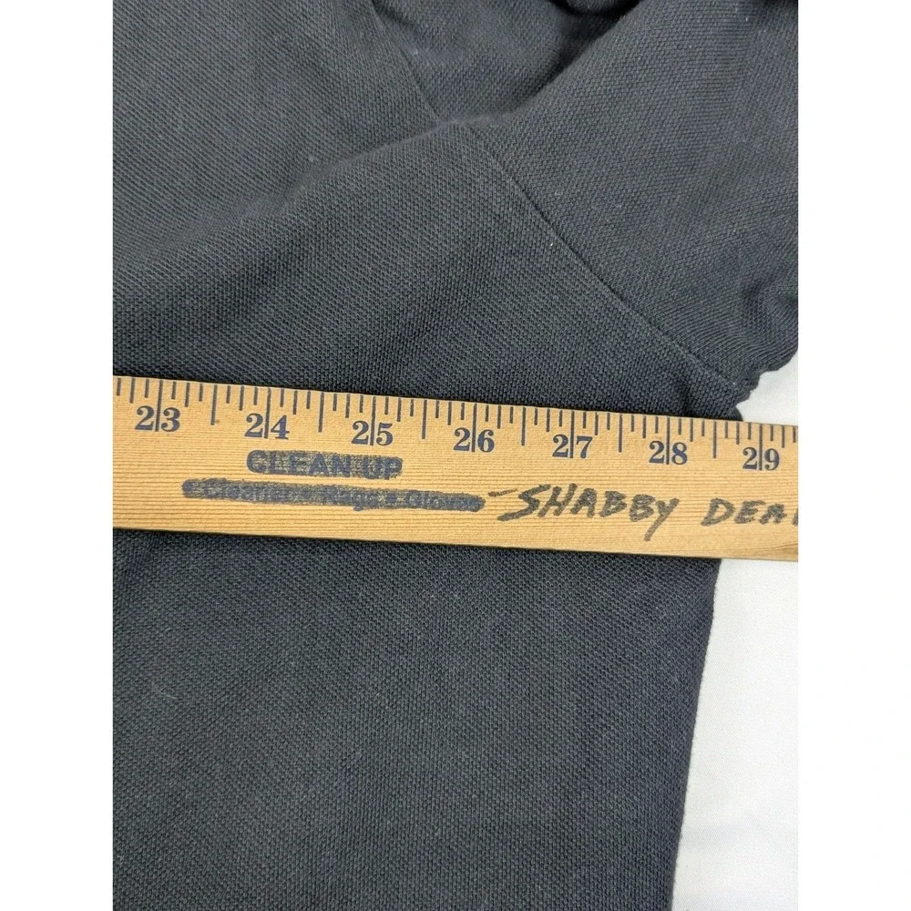 Polo Ralph Lauren Mens 4XLT Black Long Sleeve Pique Polo Shirt Red Pony Logo